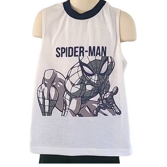 Excellent condition Marvel Spider-Man Boys White Graphic Tank Top Size 5/6 - Picture 1 of 5